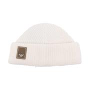 Emporio Armani Vit Beanie Mössa - Höst/Vinter Kollektion 2023/2024 Whi...