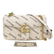 Gucci Vintage Beige Läder Gucci Marmont Väska Beige, Dam