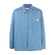 Lanvin Stilfull denimskjorta med dragkedja Blue, Herr