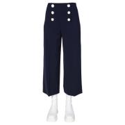 Boutique Moschino Wide Trousers Blue, Dam