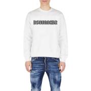 Dsquared2 Herr Bomull Rund Hals Sweatshirt White, Herr