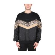 Dolce & Gabbana Crew Neck Sweatshirt med djurtryck Black, Herr