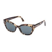 Tom Ford Blonde Havana/Blue Solglasögon för Kvinnor Brown, Dam