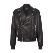 Balmain Läder Bomberjacka Black, Herr