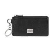 Dolce & Gabbana Snygg Texturerad Logo-Plaque Plånbok Black, Herr