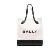 Bally Logo-Print Toteväska White, Dam