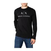 Armani Exchange Långärmad Bomull T-shirt Black, Herr