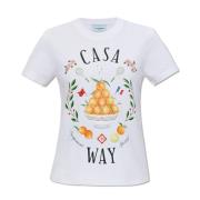 Casablanca Tryckt T-shirt White, Dam