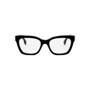 Fendi Fyrkantiga acetatsolglasögon med guld FF-logotyp Black, Unisex