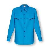 Alexander McQueen Skjorta med fickor Blue, Dam