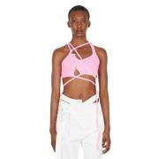 Ottolinger Knapp Bh Topp med Cut-Out Pink, Dam