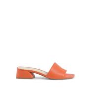 19v69 Italia Orange Lädersandal med 4cm Klack Orange, Dam