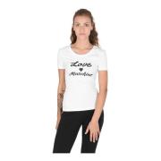 Love Moschino Vit Bomull Spandex T-shirt White, Dam