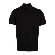 Emporio Armani Logo-Broderad Pikétröja Black, Herr