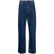 Carhartt Wip Blå Denim Jeans med Logo Patch Blue, Herr
