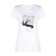 Liu Jo Illustration-stil Print T-shirts och Polos White, Dam