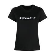 Givenchy Omvänd Tryck Bomull Kortärmad T-shirt Black, Dam