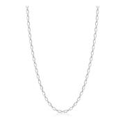 Nialaya Sterling Silver Faceted Cable Chain Gray, Herr