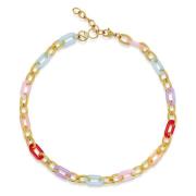 Nialaya Women's Cable Chain Choker with Colorful Links Multicolor, Dam