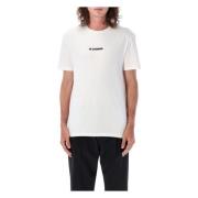 Jil Sander Aw23 Vit Logotyp T-Shirt för Män White, Herr