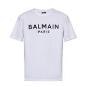 Balmain Bomull T-shirt White, Herr