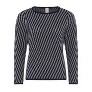 Skovhuus Speciell Rutig Pullover Blus Blue, Dam