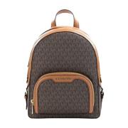 Michael Kors Jaycee Medium Ryggsäck med blixtlåsficka Brown, Dam