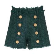 Balmain Tweedshorts med knappar Green, Dam