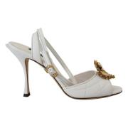 Dolce & Gabbana Lyxiga Stiletto Häl Sandaler White, Dam