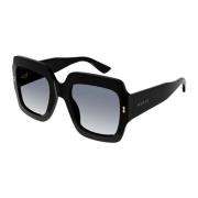 Gucci Oversized fyrkantiga svarta solglasögon Black, Dam