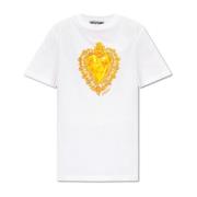 Moschino Tryckt T-shirt White, Dam