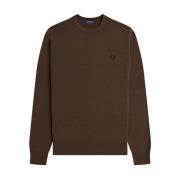 Fred Perry Herr Ull Bomull Sweaters Brown, Herr