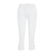 Liu Jo Cropped Jeans med Logo Detaljer White, Dam