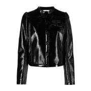 Courrèges Ikonisk Vinyl Dam Svart Bikerjacka Black, Dam