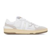 Lanvin Vita och Beige Kalvläder Clay Sneakers White, Herr