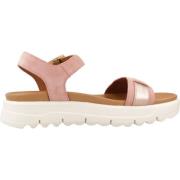 Geox Bekväma platta sandaler för kvinnor Pink, Dam