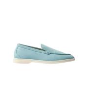 Scarosso Ludovica Storm Mocka Loafers Blue, Dam