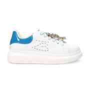 Tosca Blu Vita läder slip-on sneakers med rhinestone detalj White, Dam