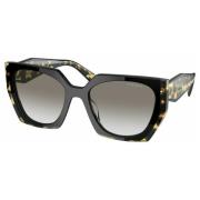 Prada Svarta fyrkantiga solglasögon för kvinnor Brown, Dam