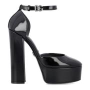 Dolce & Gabbana Ankelrem Pump Plattform Black, Dam