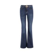 Pinko Mörk Tvätt Flare Fit Jeans Blue, Dam