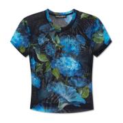 Dolce & Gabbana T-shirt med blommigt motiv Blue, Dam