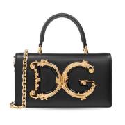 Dolce & Gabbana Axelväska med djurmotiv Black, Dam