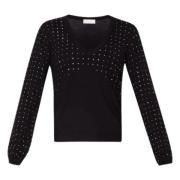 Liu Jo Svarta Sweaters med Nitar Black, Dam