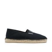 Valentino Garavani Svarta Canvas Espadriller med VLTN-tryck Black, Her...