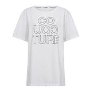 Co'Couture Oversize Tee Top med Trendy Print White, Dam