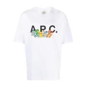 A.p.c. Pokemon T-shirt, 100% bomull White, Herr