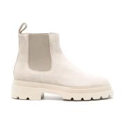 Santoni Suede Chelsea Boots för Kvinnor Beige, Dam