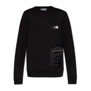 Moschino Sweatshirt med logotyp Black, Herr