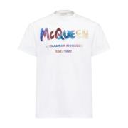 Alexander McQueen T-shirt med logotryck White, Herr